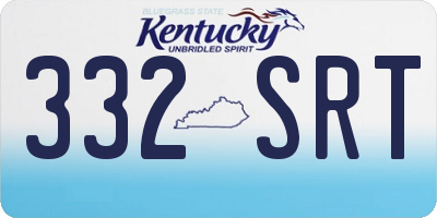 KY license plate 332SRT