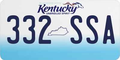 KY license plate 332SSA