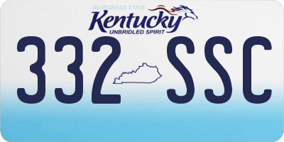 KY license plate 332SSC