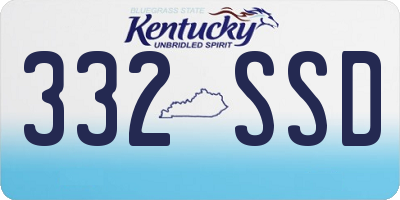 KY license plate 332SSD