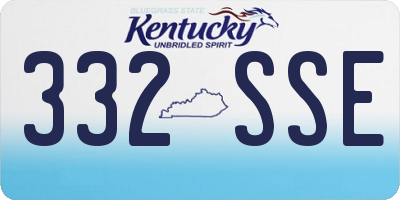 KY license plate 332SSE