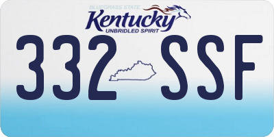 KY license plate 332SSF