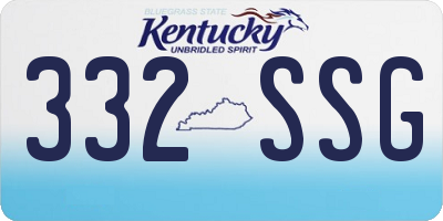 KY license plate 332SSG