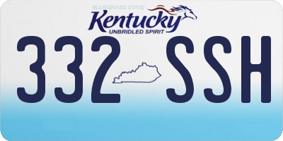 KY license plate 332SSH