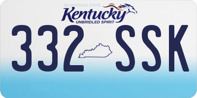 KY license plate 332SSK