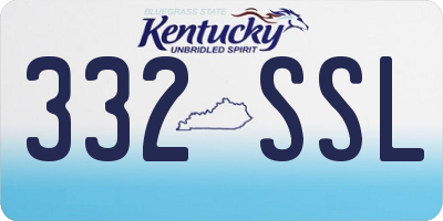 KY license plate 332SSL