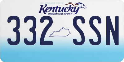 KY license plate 332SSN