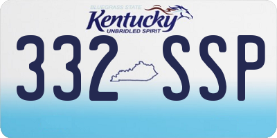 KY license plate 332SSP