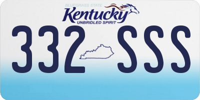 KY license plate 332SSS