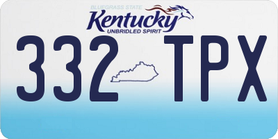 KY license plate 332TPX