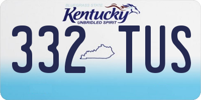 KY license plate 332TUS