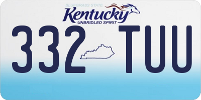 KY license plate 332TUU