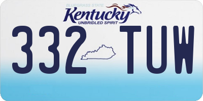 KY license plate 332TUW