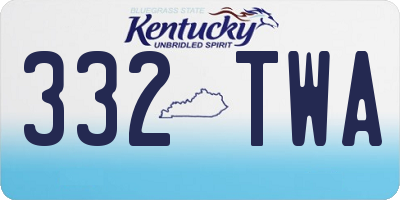 KY license plate 332TWA