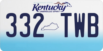 KY license plate 332TWB