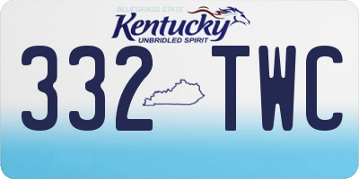 KY license plate 332TWC