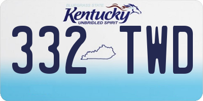 KY license plate 332TWD