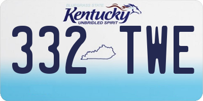 KY license plate 332TWE
