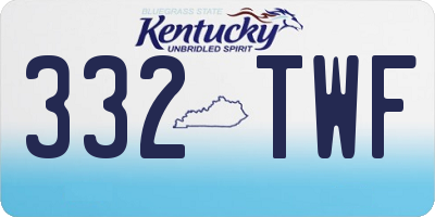 KY license plate 332TWF