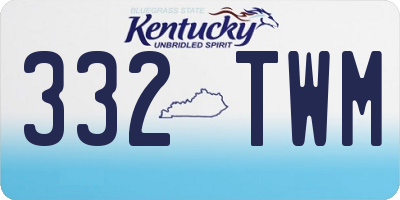 KY license plate 332TWM