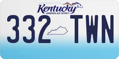 KY license plate 332TWN