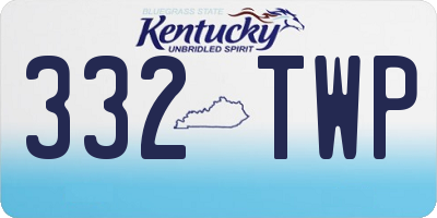 KY license plate 332TWP