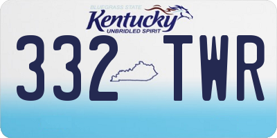 KY license plate 332TWR