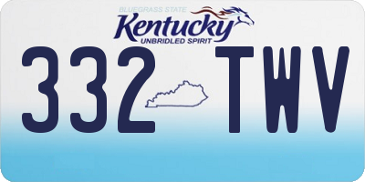 KY license plate 332TWV