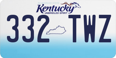 KY license plate 332TWZ