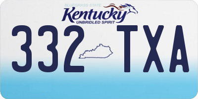 KY license plate 332TXA