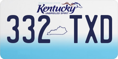 KY license plate 332TXD