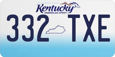 KY license plate 332TXE