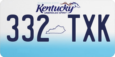 KY license plate 332TXK