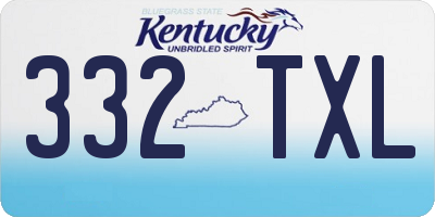KY license plate 332TXL