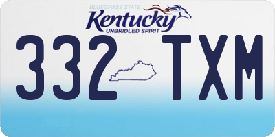 KY license plate 332TXM