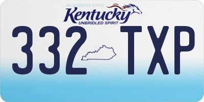 KY license plate 332TXP