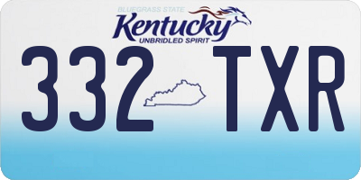 KY license plate 332TXR