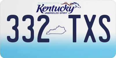 KY license plate 332TXS