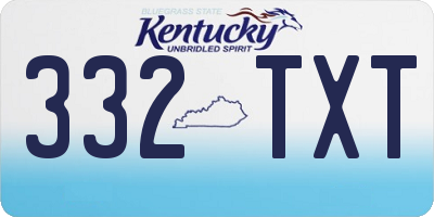 KY license plate 332TXT