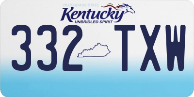 KY license plate 332TXW