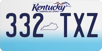KY license plate 332TXZ