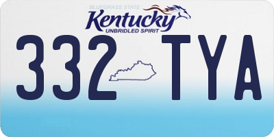 KY license plate 332TYA