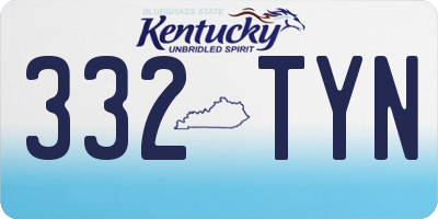 KY license plate 332TYN