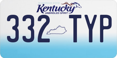 KY license plate 332TYP