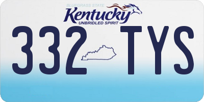 KY license plate 332TYS