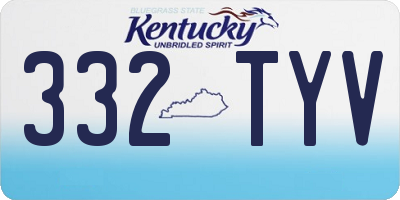 KY license plate 332TYV
