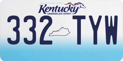 KY license plate 332TYW