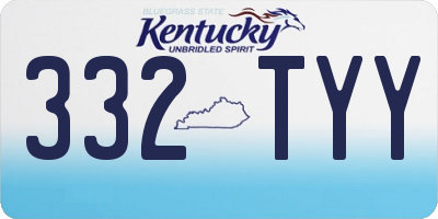 KY license plate 332TYY