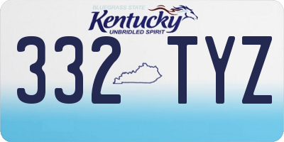 KY license plate 332TYZ