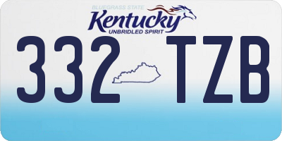 KY license plate 332TZB